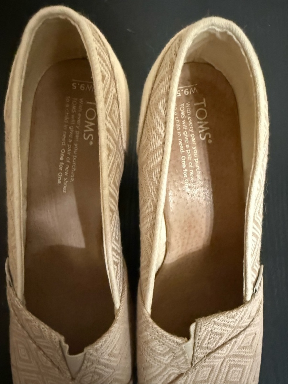 Toms Stella Cream Woven Cork Wedge Heels Espadrilles Sandals Women's Size 9.5 - Picture 6 of 7
